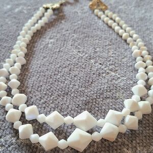 Source Unknown White Geometric Necklace
